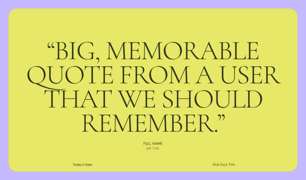 Presentation idea: start with a powerful quote