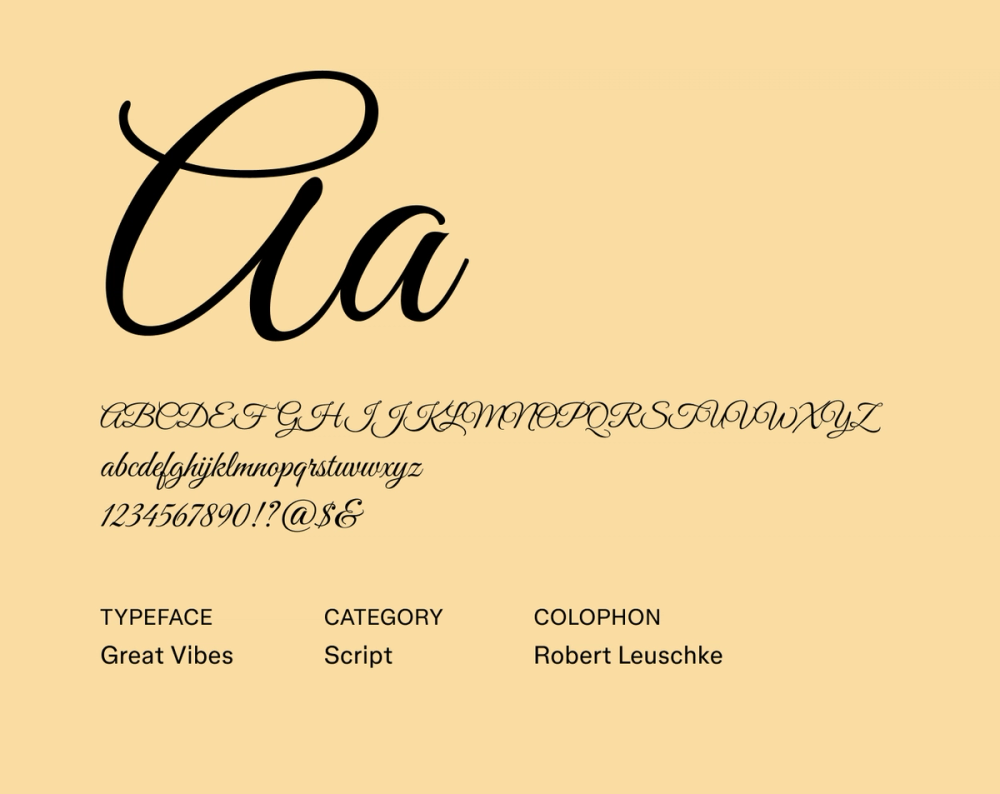 Example text showing Great Vibes