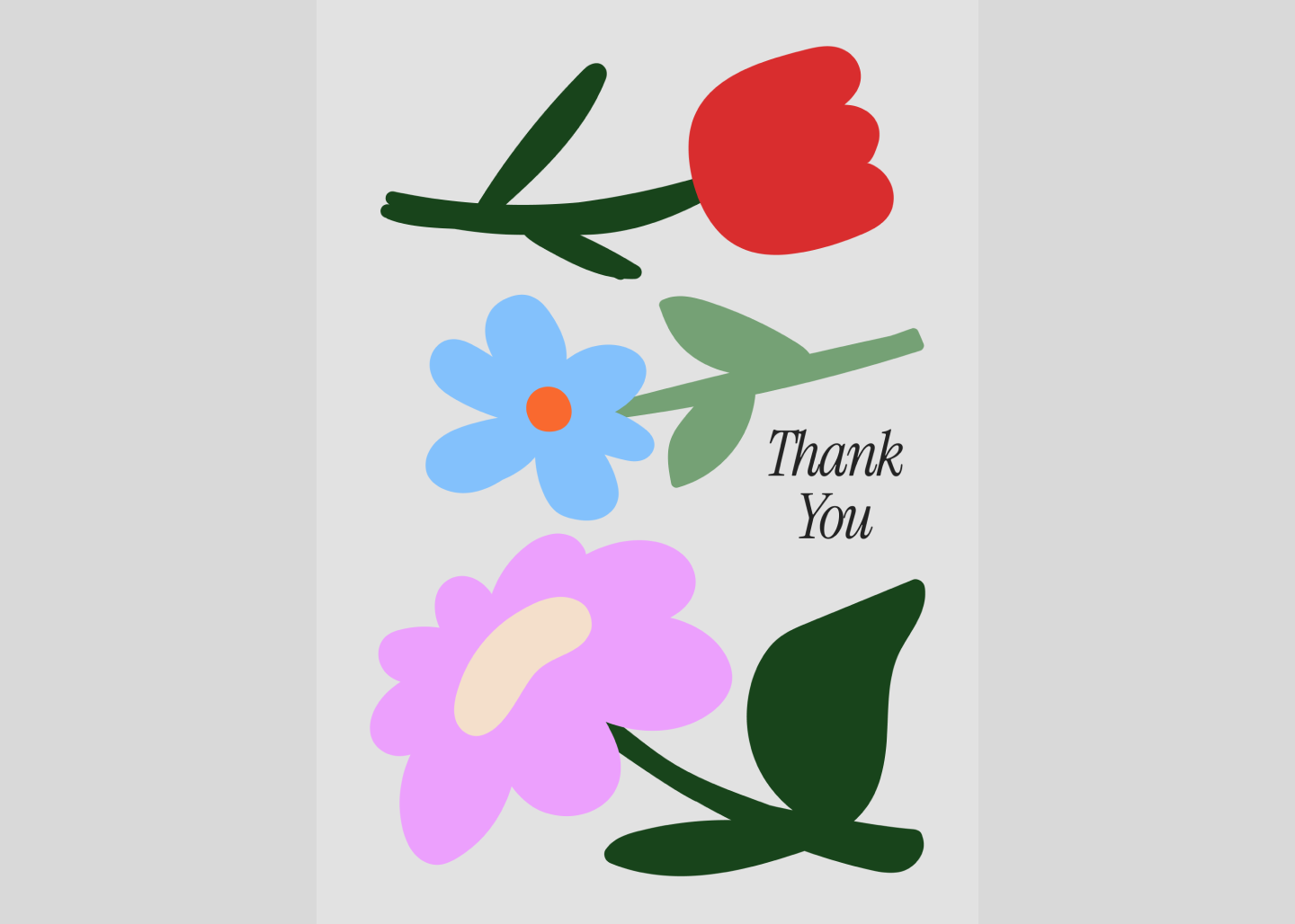 Screenshot of a illustrated gratitude thank you card template.