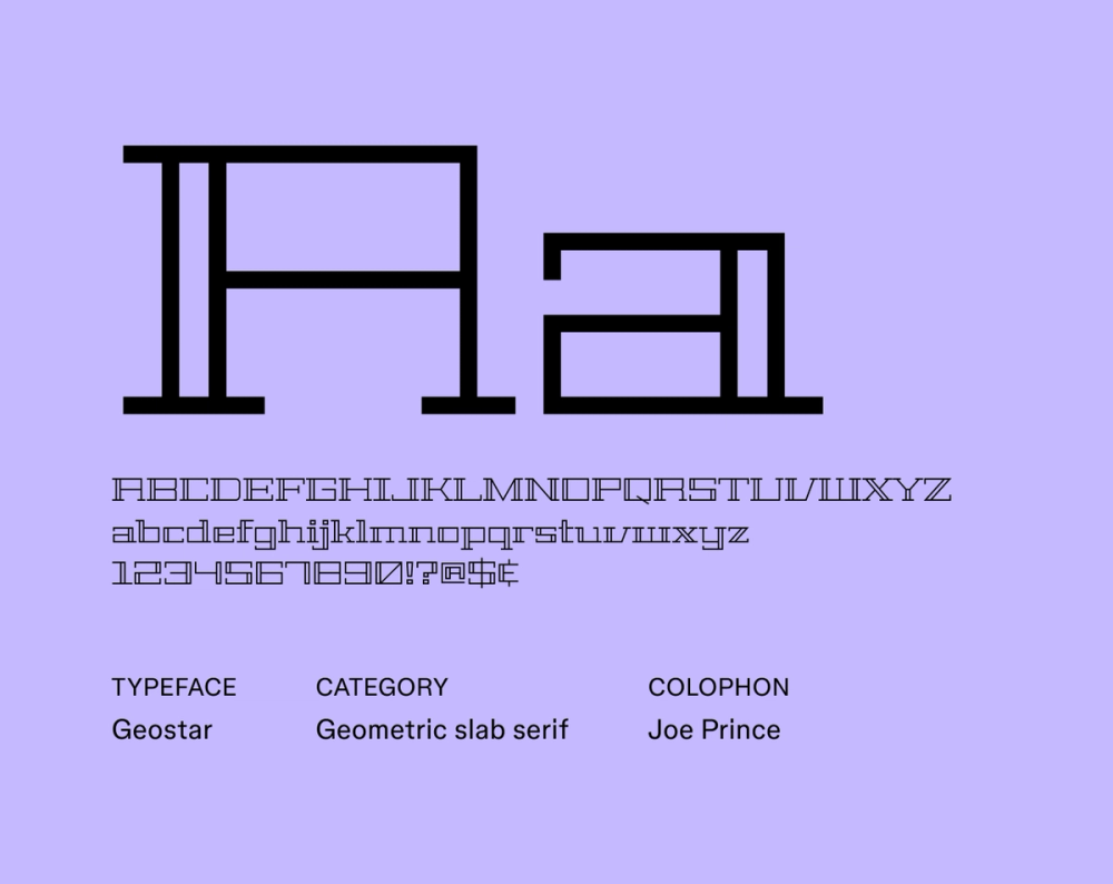 Geostar futuristic font example.
