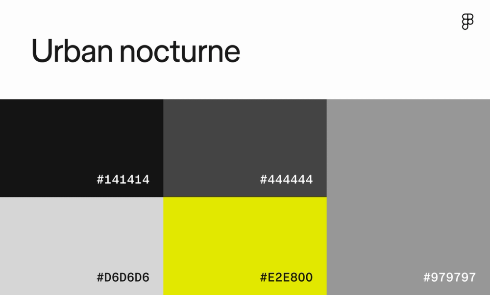 Color scheme with tones of gray and lime green accent.