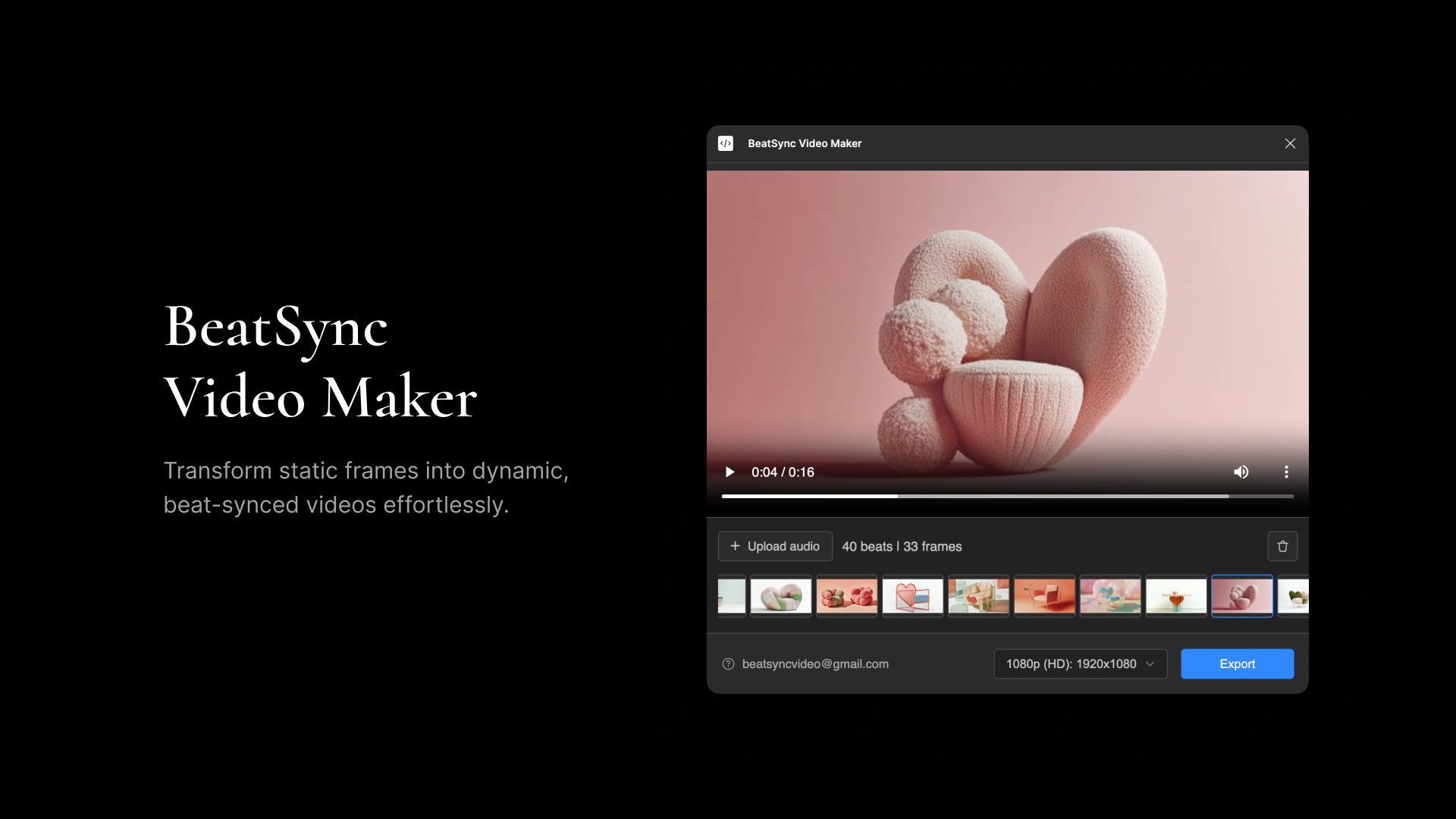 A screenshot shows slides being stitched together in a video