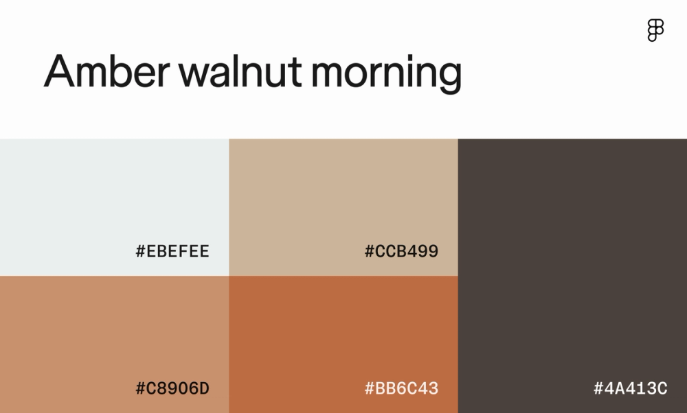 Color scheme with varying shades of warm browns.