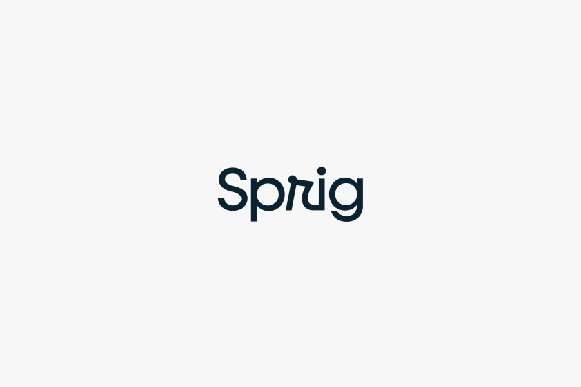Sprig black and white font logo