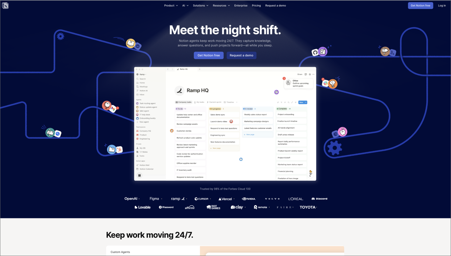 The Notion website for collaboration.