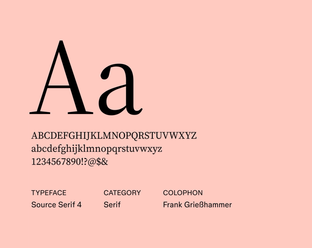 Source Serif 4 minimalist font example.