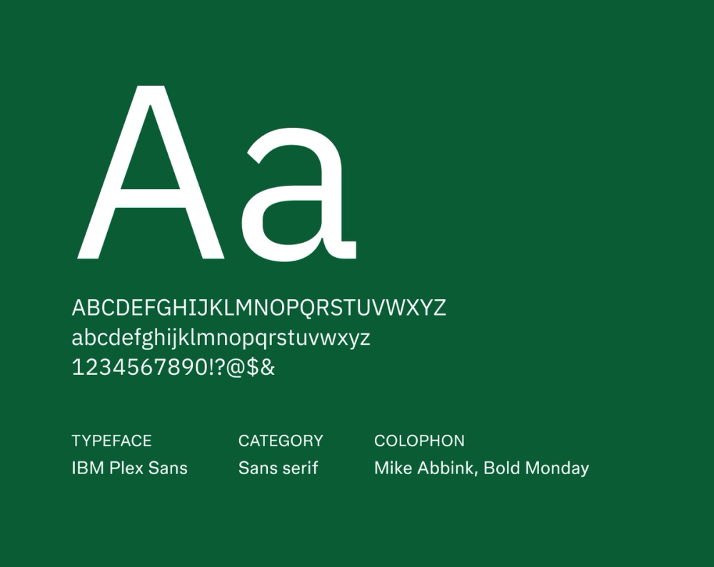 IBM Plex Sans resume font example.