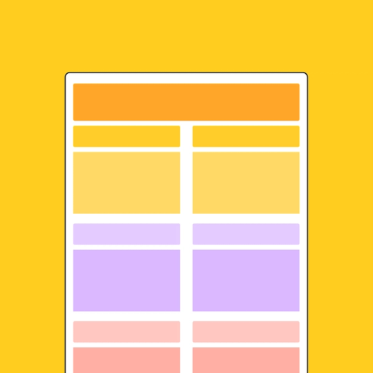 large rectangle with various colored rectangles within it