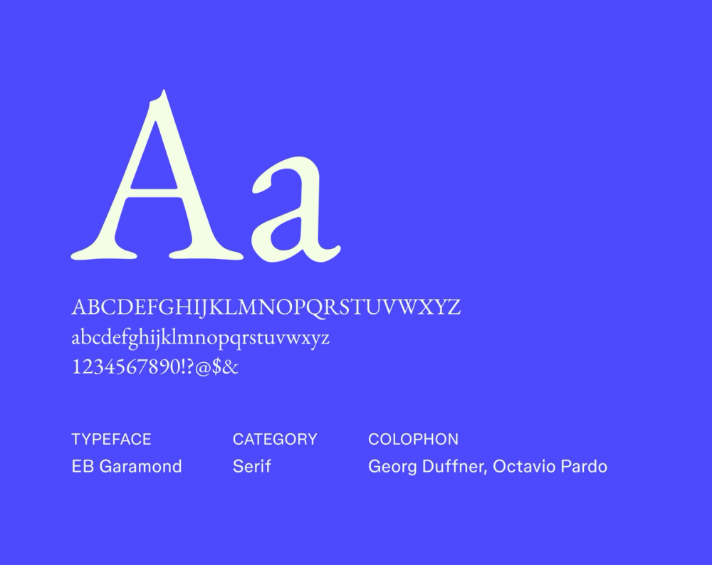 Example text showing EB Garamond font.