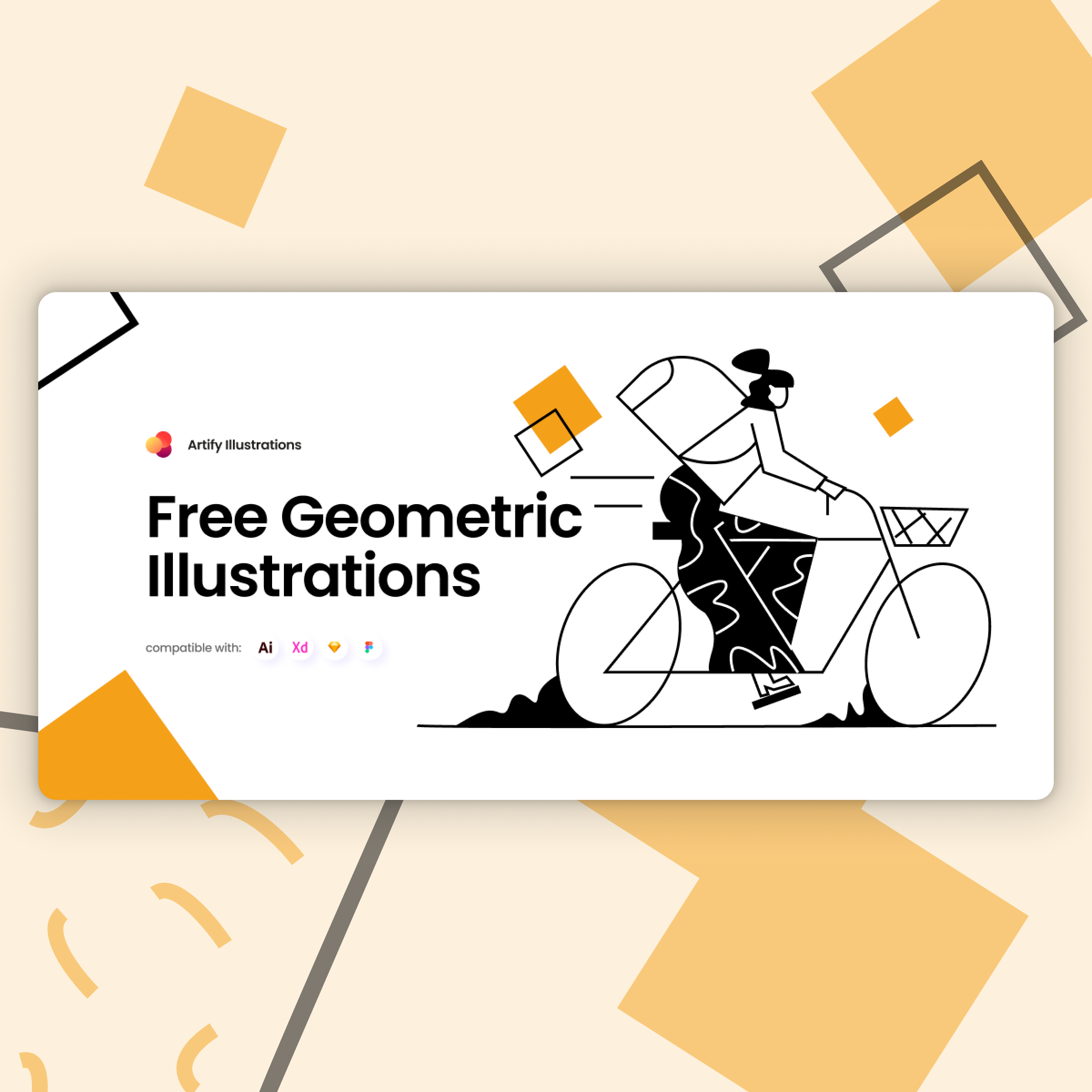 Free geometric line illustrations