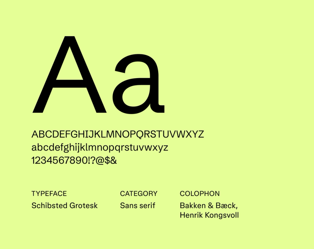 Example text showing Schibsted Grotesk font