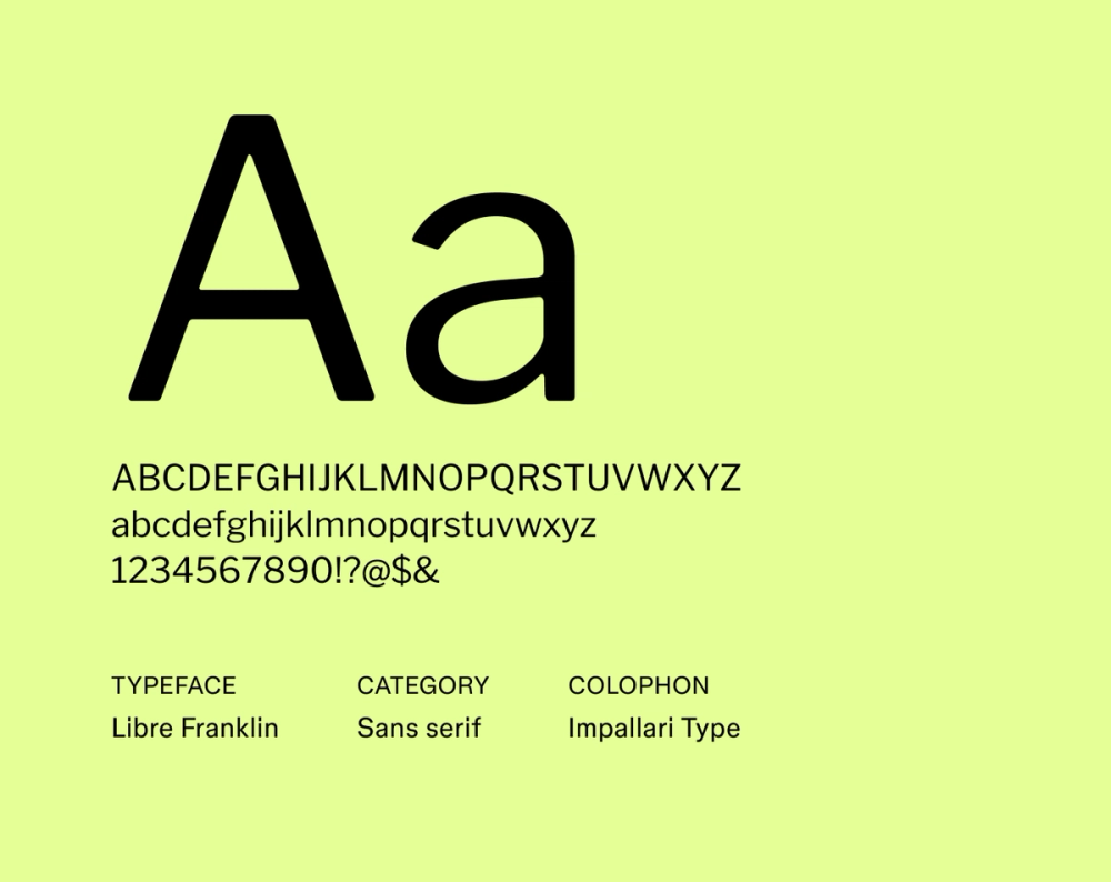 Libre Franklin resume font example.