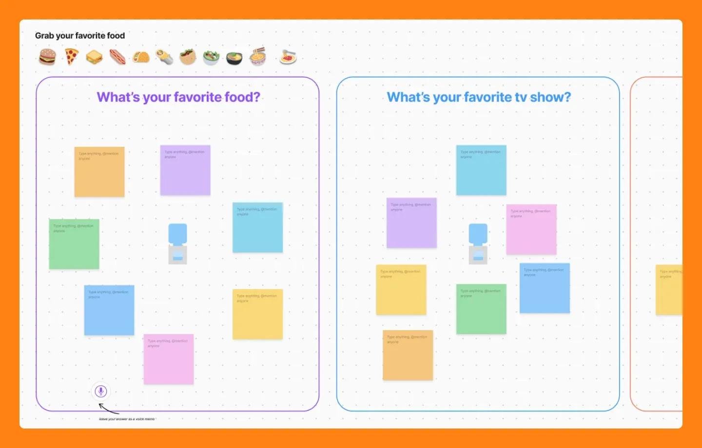 Image of FigJams water cooler conversation template.