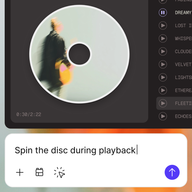 A digital record player with a prompt requesting that the disc spins during playback