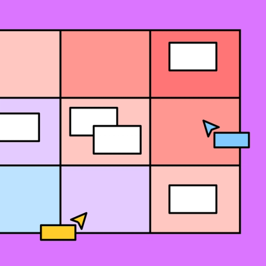 closeup shot of nice colorful squares with small white squares overlayed on top