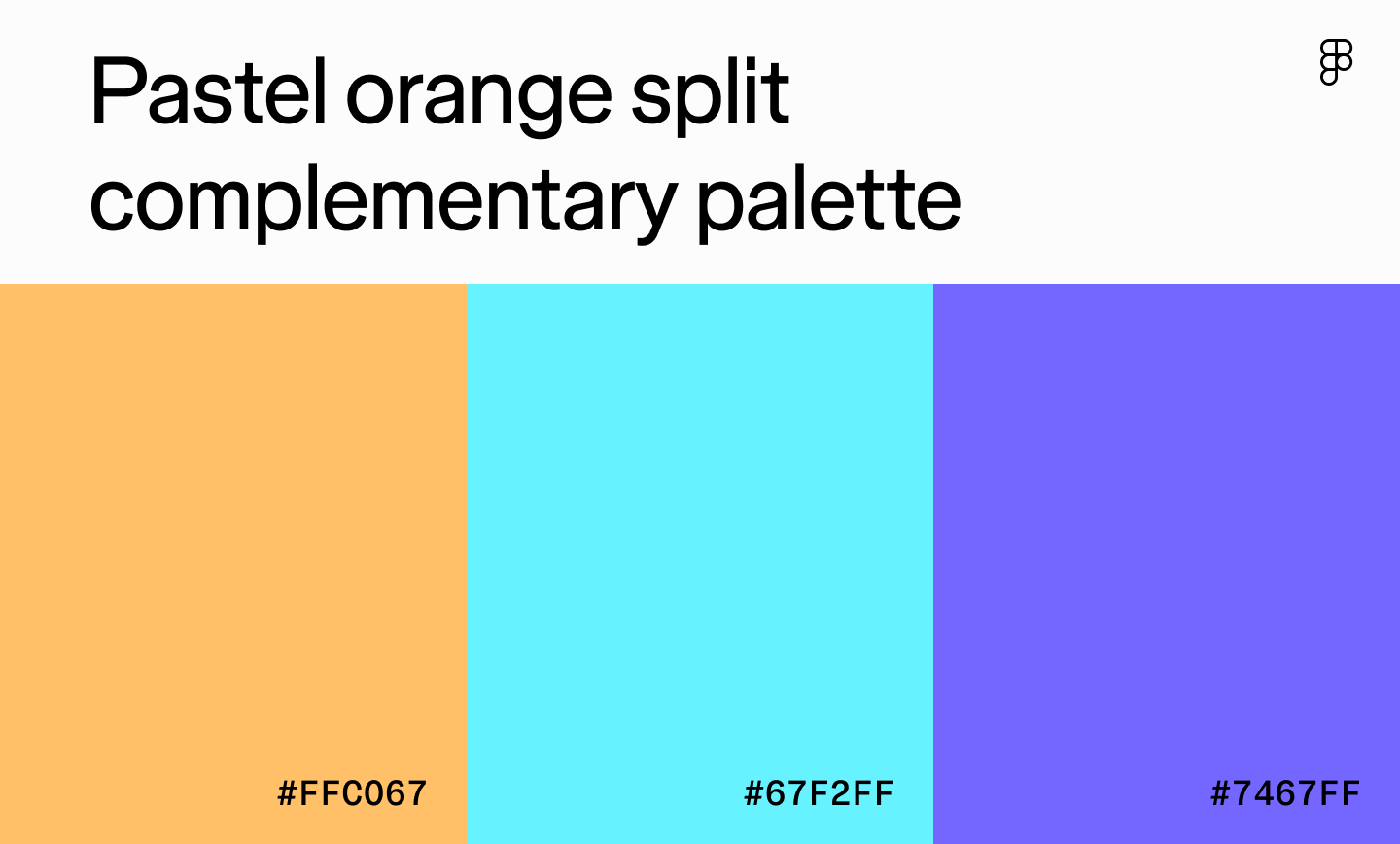 Pastel orange split complementary palette