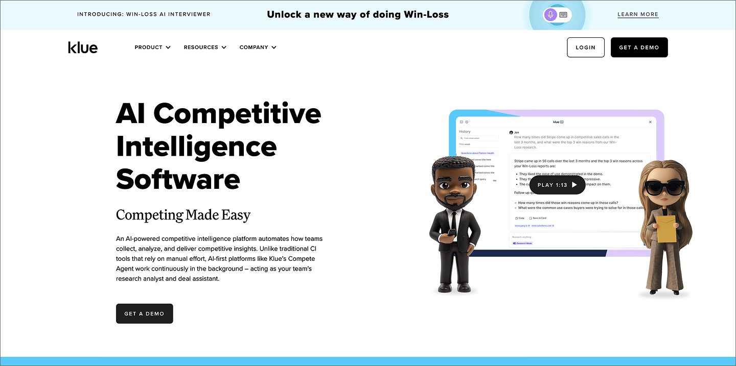 Screenshot of Klue’s website.