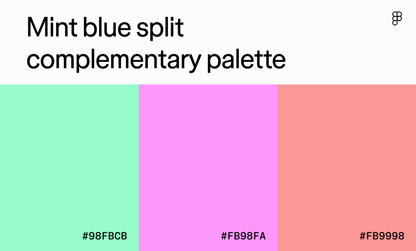 Mint blue split complementary palette