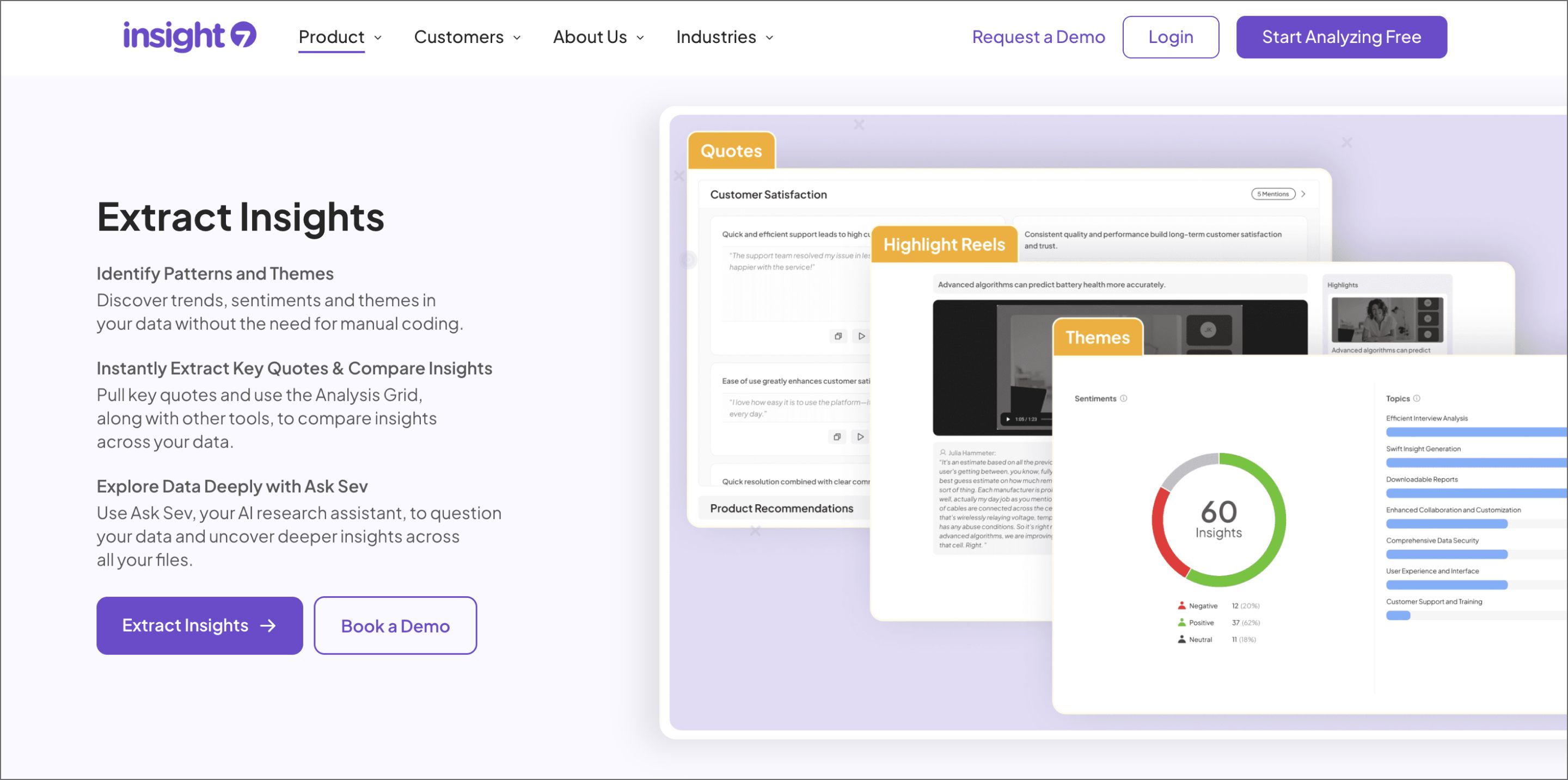 Screenshot of Insight7’s website