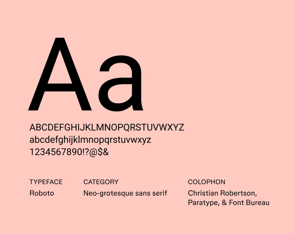 Roboto – Beispiel für eine minimalistische Schriftart.