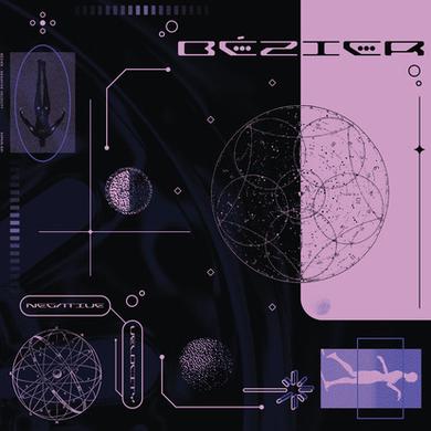 Black and pink album cover with tech-inspired graphics