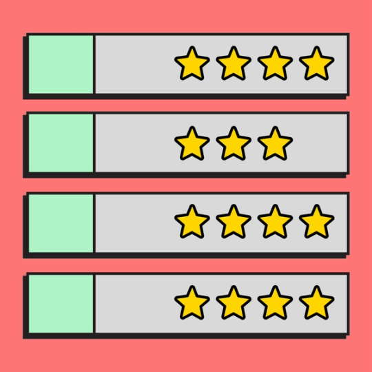 four rows of star grades