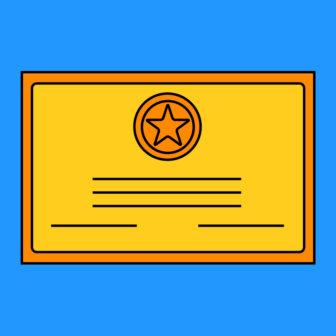 yellow congratulations certificate