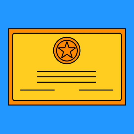 yellow congratulations certificate