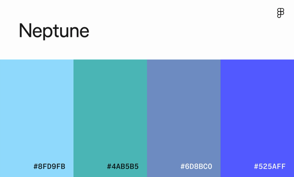 Website color scheme with varying shades of cool blues.
