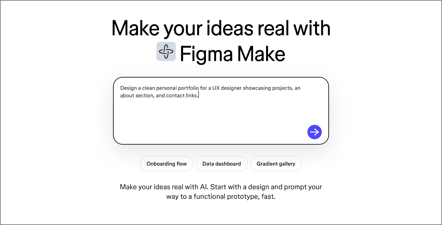 Screenshot of Figma AI Website Builder Homepage