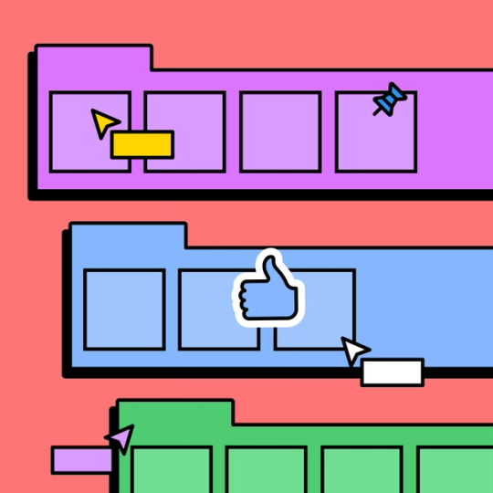 graphic showing FigJam's collaboration tools on weekly planner template