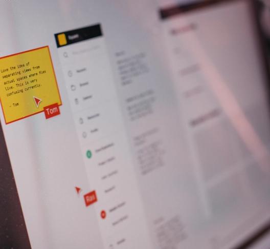 screen with cursors leaving stickies