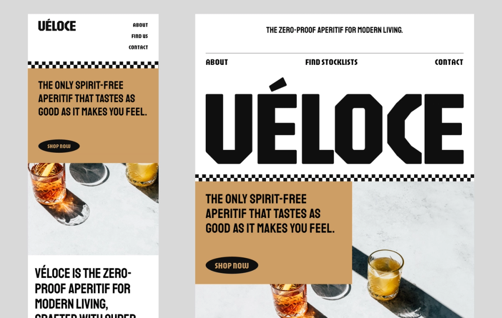 A screenshot of a beverage brand mobile website template
