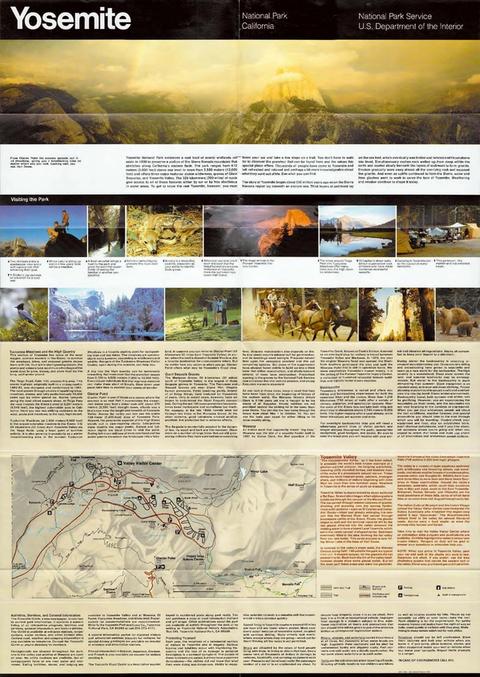 Broadside Unigrid brochure showing text, images, and a map laid out in a grid