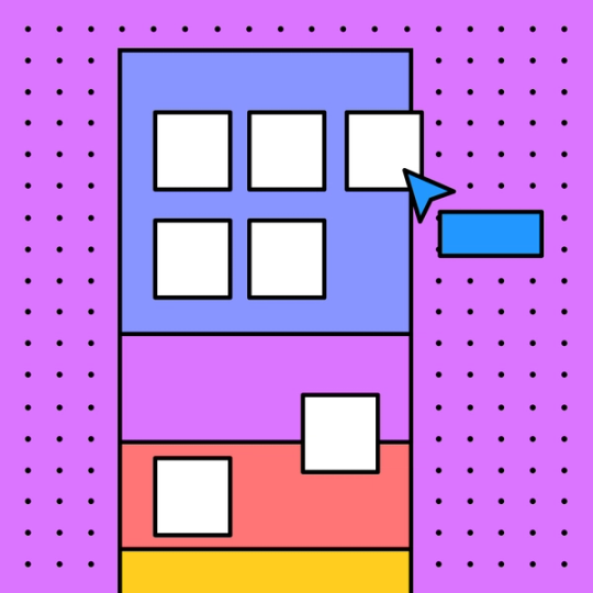 meeting template with unique color-coded sections