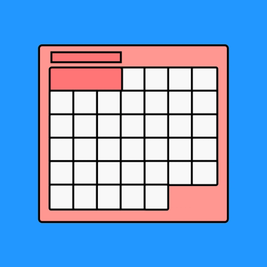 red calendar on a blue background