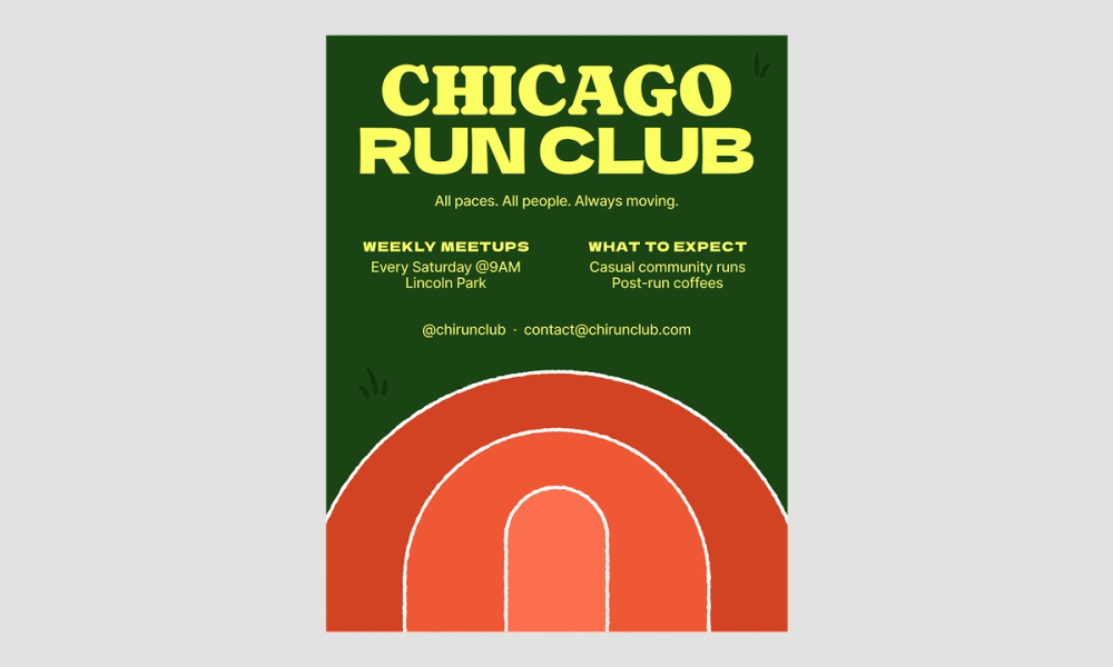 Running club free flyer template.