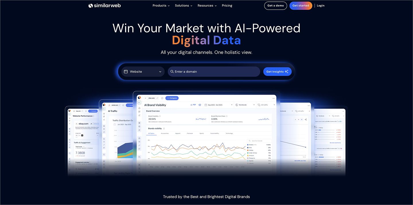 Screenshot of Similarweb’s website.