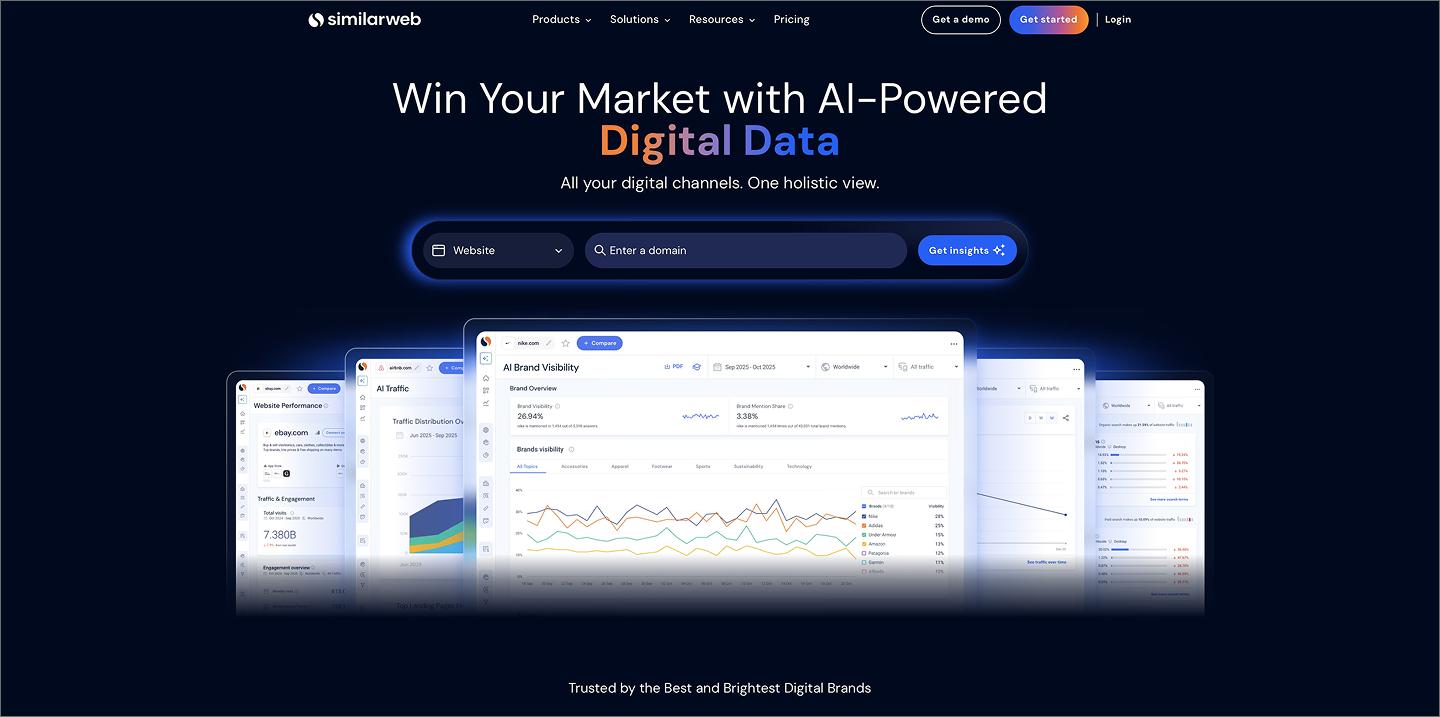 Screenshot of Similarweb’s website.