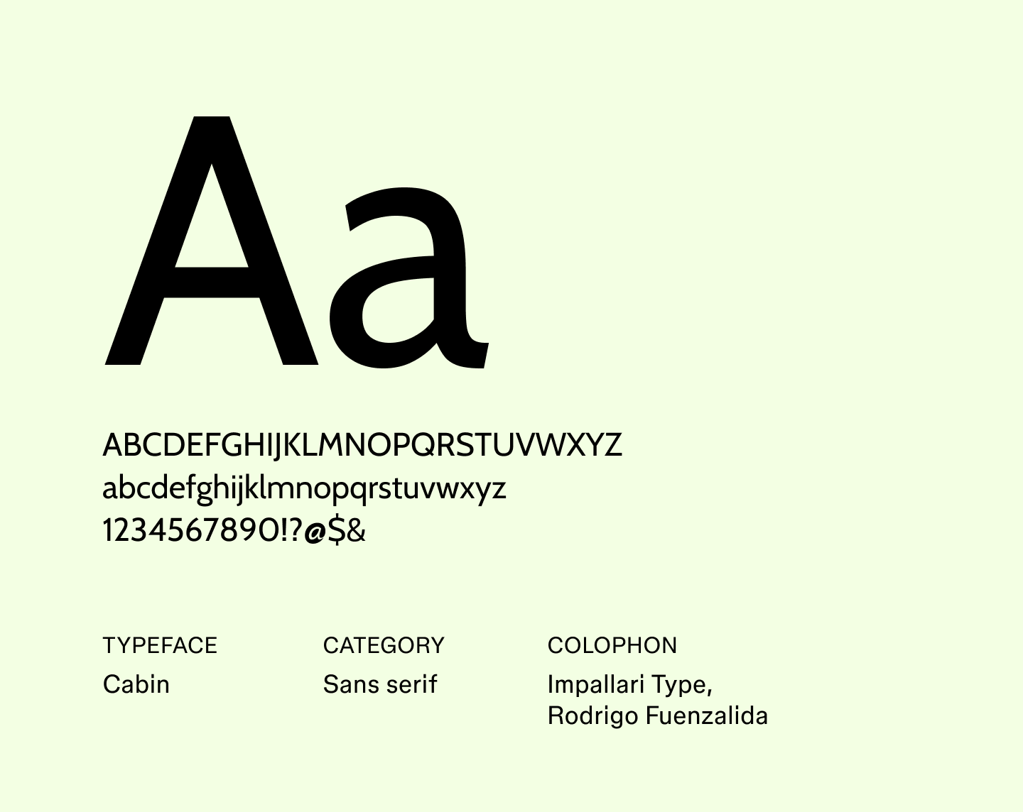 Example text using the sans serif font Cabin.