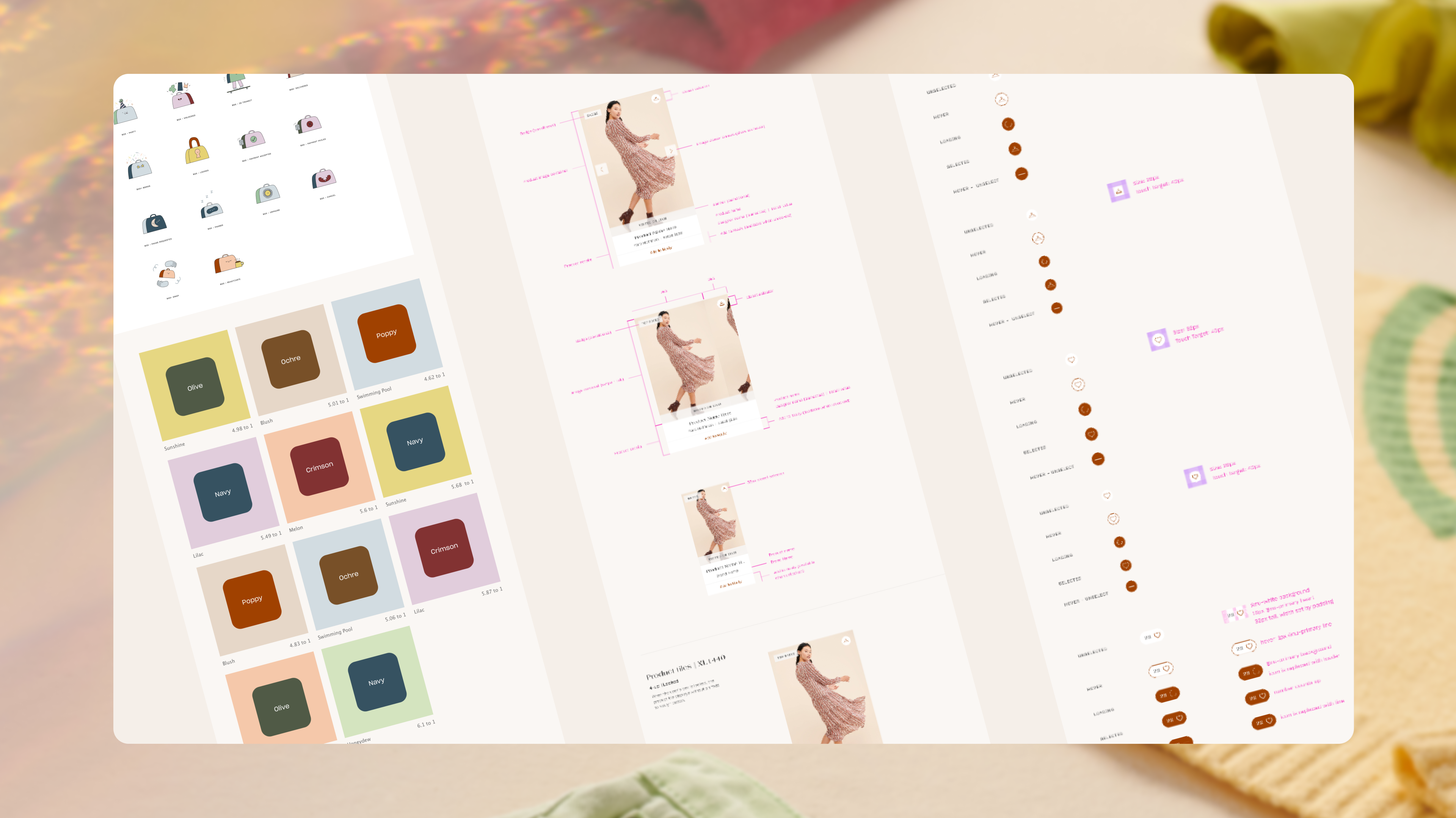 icone dei colori e schemi di colore all'interno del sistema di progettazione di nuuly