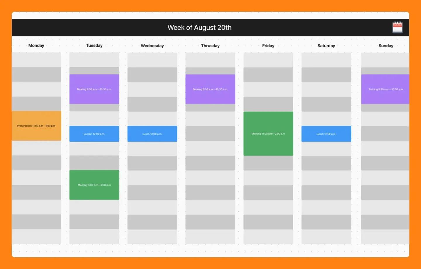 Image of FigJam’s time blocking template.
