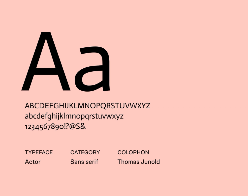 Actor minimalist font example.