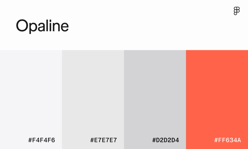 Modern website color scheme featuring shades of gray with a pop of orange.