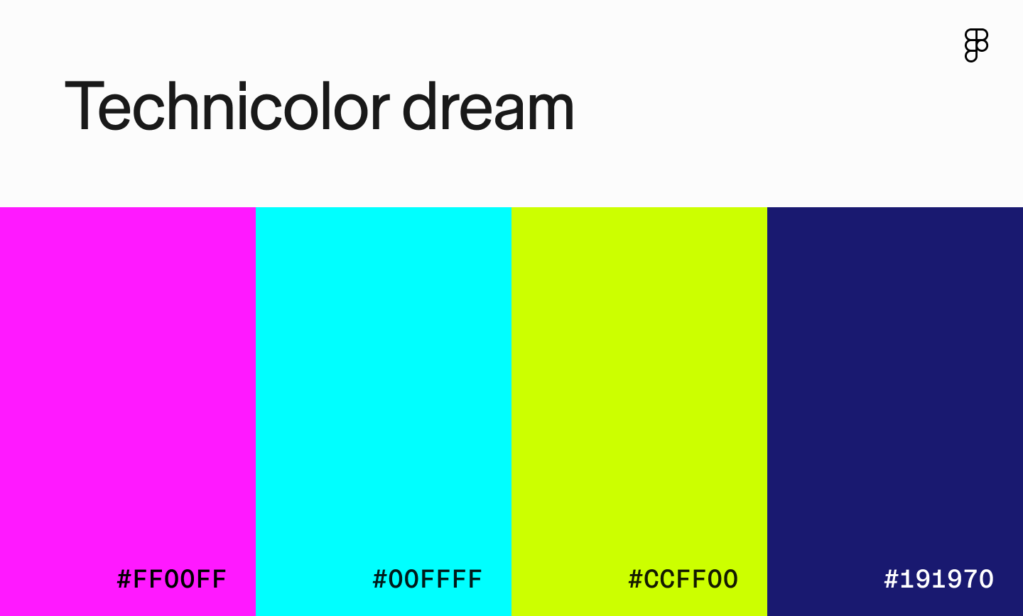 Technicolor dream color palette