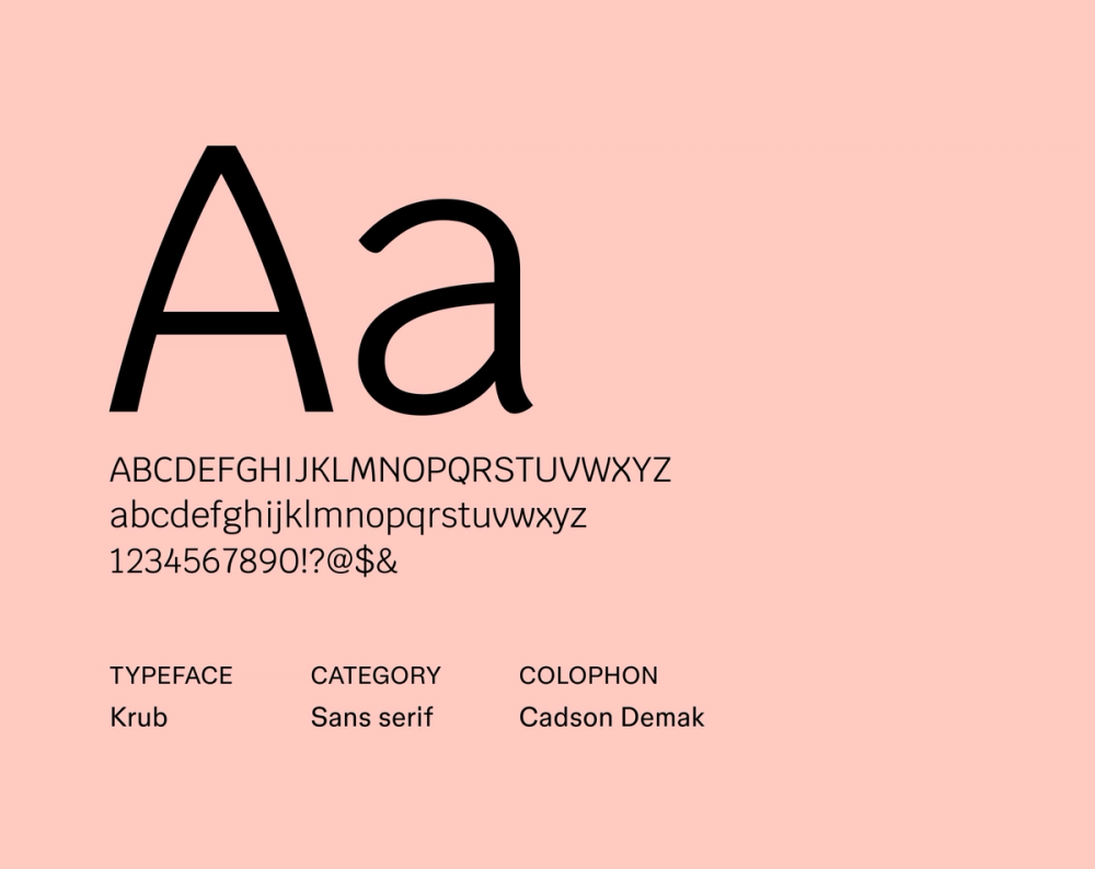 Krub – Beispiel für eine minimalistische Schriftart.