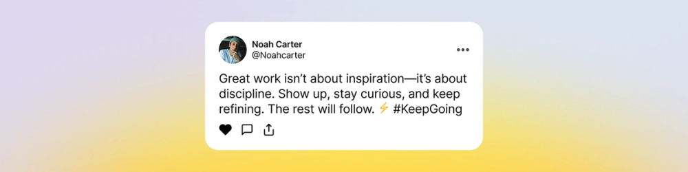 Stylized social media quote LinkedIn banner.