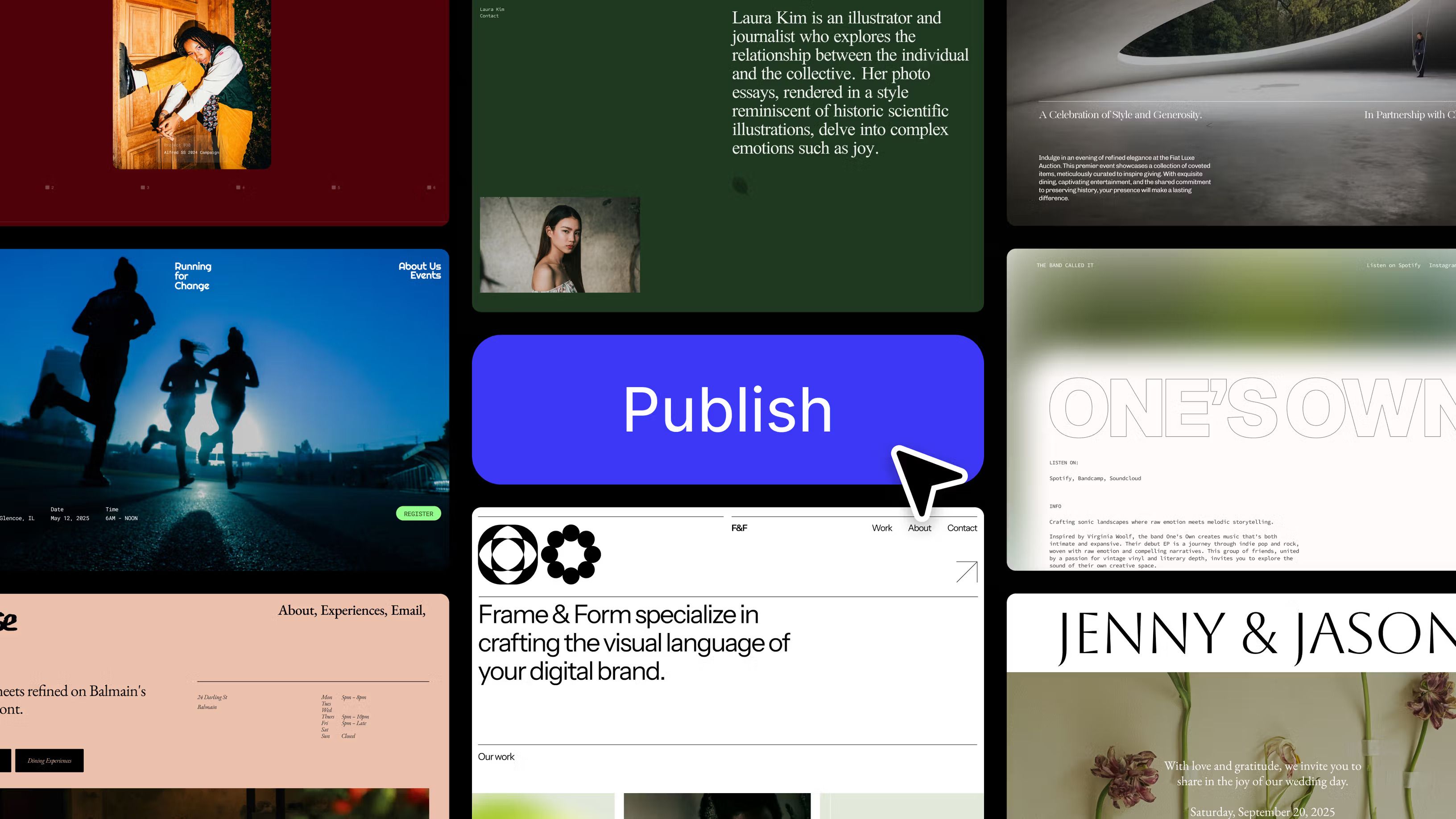 collage of different websites