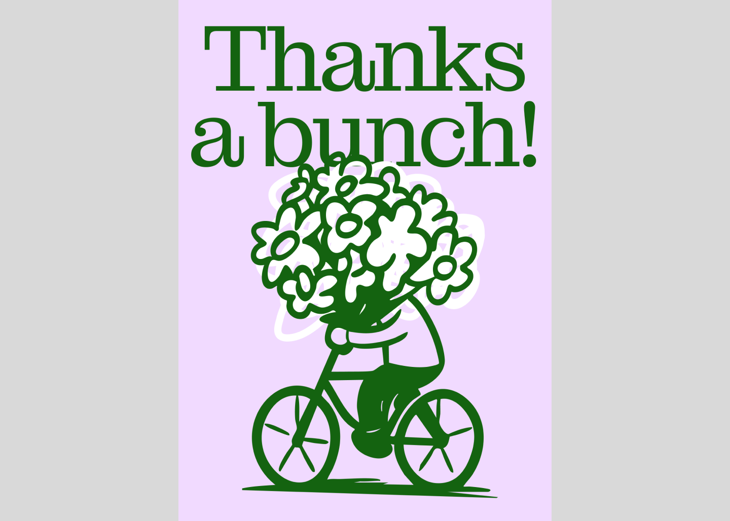 Screenshot of a playful illustrated thank you card template.