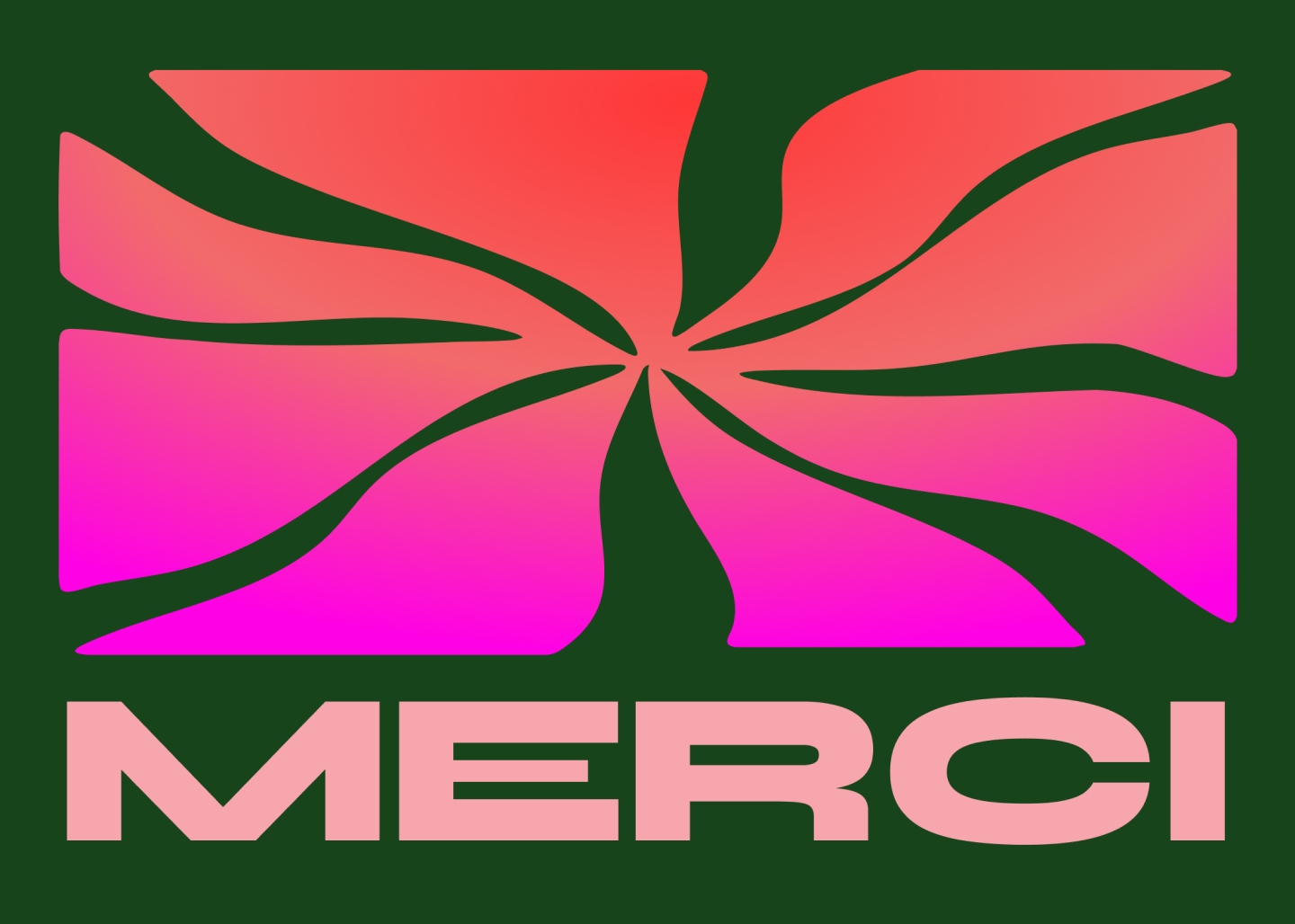 Screenshot of a bold “merci” thank you card template.